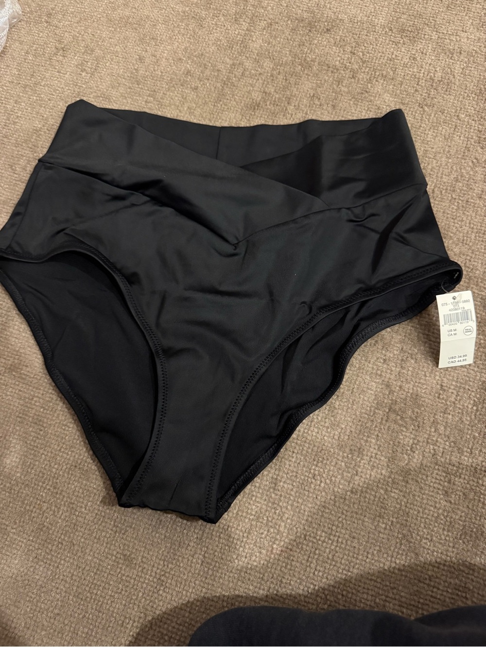 High-Waist Black Swim Bottoms